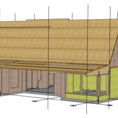 Bouwbedrijf van Engen BV - Ecologisch woonhuis, Zeist - Woodteq tekening houtconstructies 