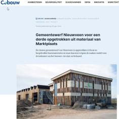 Bouwbedrijf van Engen BV - Artikel Cobouw 'Gemeentewerf Nieuwveen voor een derde opgetrokken uit materiaal van Marktplaats'